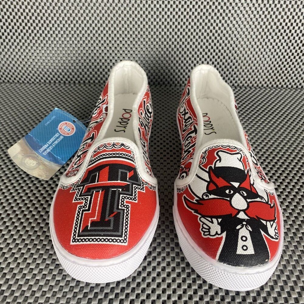 Texas Tech Red Raiders Slip On Shoes Womens Size 8 Red Graphic Print Casual